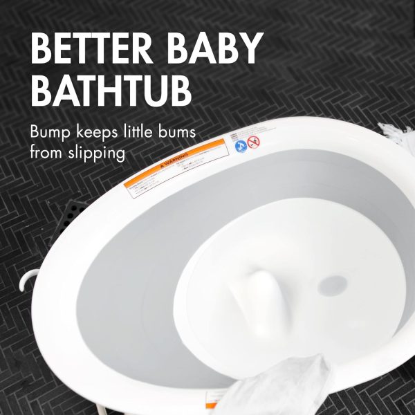 Boon NAKED 2-Position Collapsible Baby Bathtub, Recline or Sit Up for Infants and Toddlers - Gray - Image 3