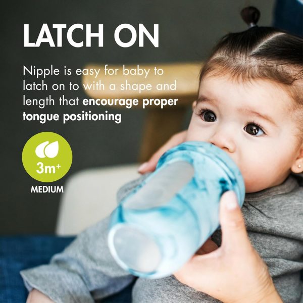Boon Nursh Reusable Silicone Pouch Baby Bottles - Slow Flow Nipple - Silicone Baby Bottle Pouch and Nipple - Baby Feeding Essentials - Color Block - 0-3 Months - 3 Count - 4 Ounce - Image 45