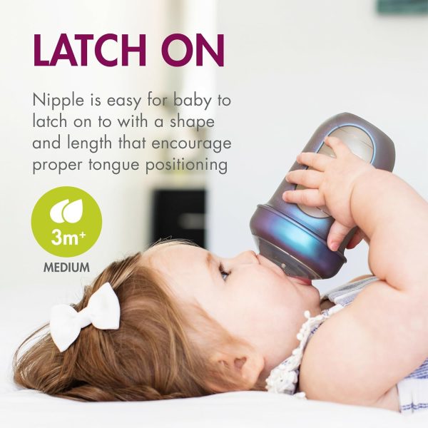 Boon Nursh Reusable Silicone Pouch Baby Bottles - Slow Flow Nipple - Silicone Baby Bottle Pouch and Nipple - Baby Feeding Essentials - Color Block - 0-3 Months - 3 Count - 4 Ounce - Image 52