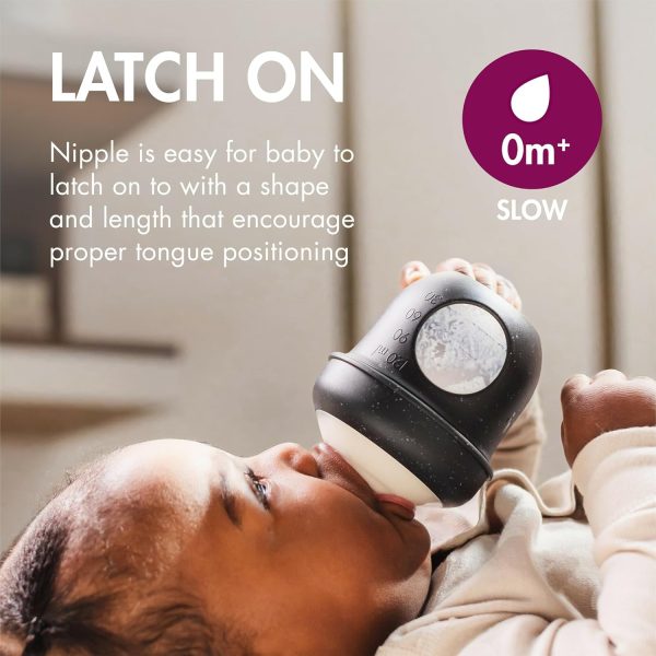 Boon Nursh Reusable Silicone Pouch Baby Bottles - Slow Flow Nipple - Silicone Baby Bottle Pouch and Nipple - Baby Feeding Essentials - Color Block - 0-3 Months - 3 Count - 4 Ounce - Image 81