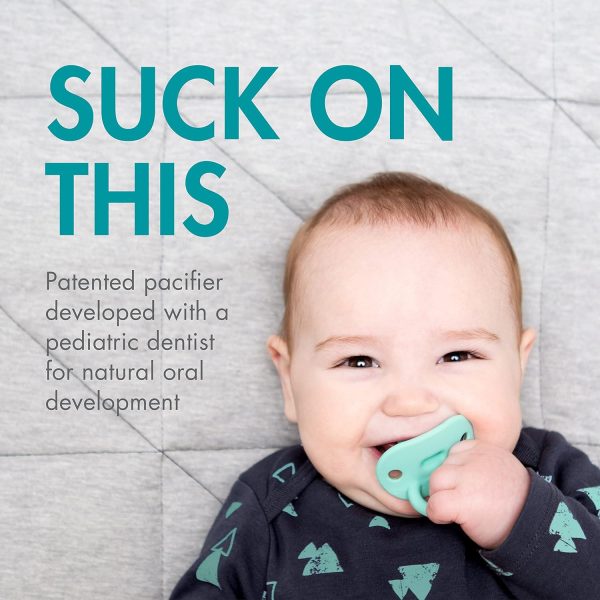 Tomy Jewl Silicone Orthodontic Pacifier - Baby Pacifier with Soothing Gem-Shaped Nipple - Comfortable Baby Pacifiers Support Natural Oral Muscular Development - Blue - 4 Count - 3-6 Months - Image 3