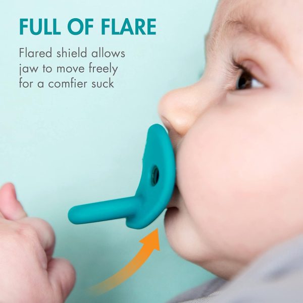Tomy Jewl Silicone Orthodontic Pacifier - Baby Pacifier with Soothing Gem-Shaped Nipple - Comfortable Baby Pacifiers Support Natural Oral Muscular Development - Blue - 4 Count - 3-6 Months - Image 5