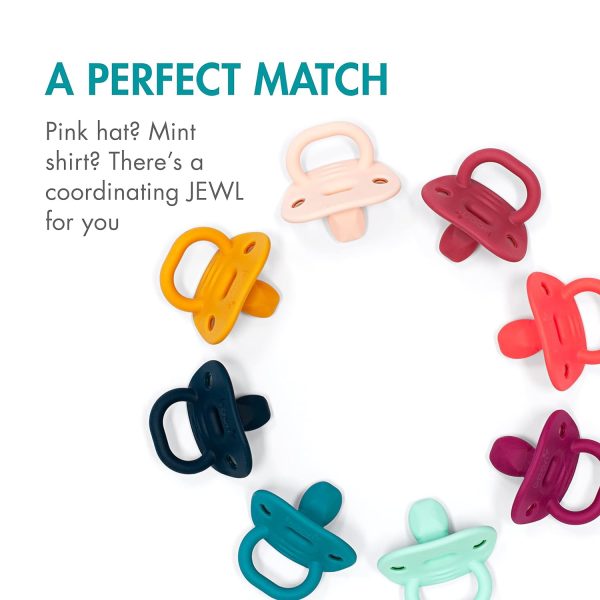 Tomy Jewl Silicone Orthodontic Pacifier - Baby Pacifier with Soothing Gem-Shaped Nipple - Comfortable Baby Pacifiers Support Natural Oral Muscular Development - Blue - 4 Count - 3-6 Months - Image 6