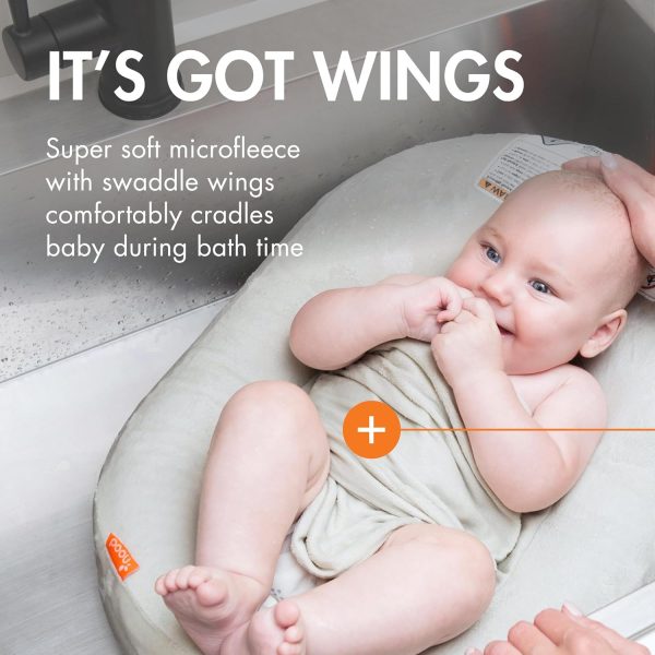 Boon Puff+ Inflatable Baby Bather - Infant Bathtub Includes Microfleece Cover, Swaddle Wings, and Storage Bag – Inflatable Baby Bathtub for Newborns and Infants - Image 5