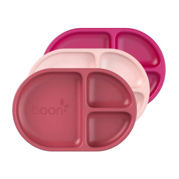 Boon CHOW Silicone Plate Set - 3 Unbreakable Divided Toddler Plates - Baby Plates for 6 Months and Up - Baby Led Weaning Supplies - Mint Multicolor - Image 8