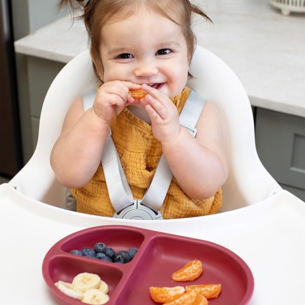Boon CHOW Silicone Plate Set - 3 Unbreakable Divided Toddler Plates - Baby Plates for 6 Months and Up - Baby Led Weaning Supplies - Mint Multicolor - Image 14