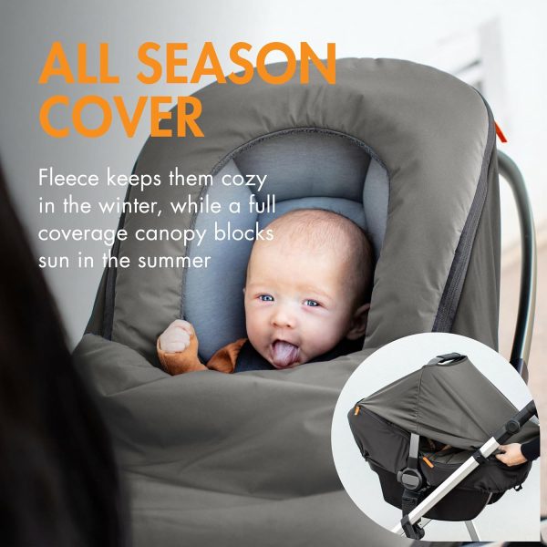 Boon Morph Baby Car Seat Cover and Car Seat Canopy - Water Resistant Car Seat Covers for Babies - Machine Washable - 1 Size Fits Most Baby Car Seats - Image 7