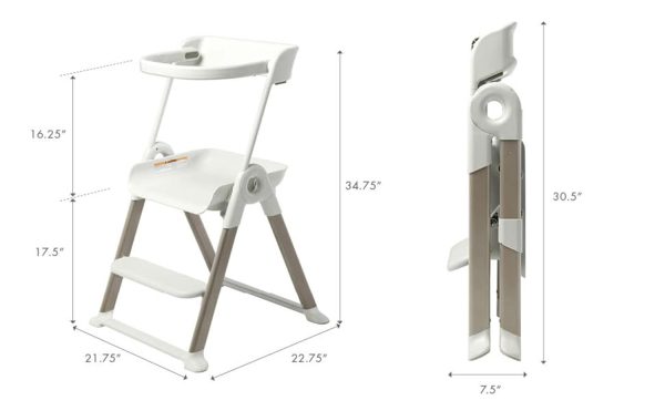 Boon Pivot Toddler Tower Kids Kitchen Step Stool - Folding Toddler Step Stool for Bathroom Sink or Kitchen Counter - Step Stool for Toddlers with CPC Certification - White - Ages 18 Months to 4 Years - Image 7