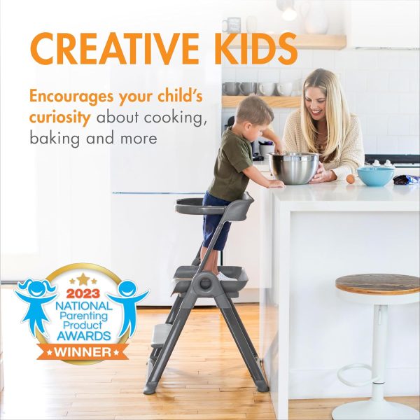 Boon Pivot Toddler Tower Kids Kitchen Step Stool - Folding Toddler Step Stool for Bathroom Sink or Kitchen Counter - Step Stool for Toddlers with CPC Certification - White - Ages 18 Months to 4 Years - Image 16
