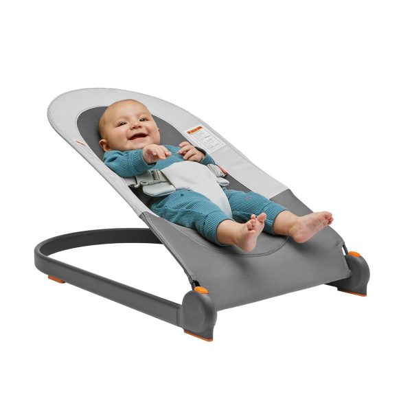 Boon Slant Portable Baby Bouncer - Folding Baby Seat for Infants - Lightweight Portable Baby Chair with Machine Washable Fabric and 3-Point Harness - Dark Green - Image 14
